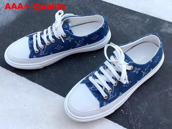 Louis Vuitton Stellar Sneaker Bleu Jeans Blue Monogram Denim 1A4WTT Replica