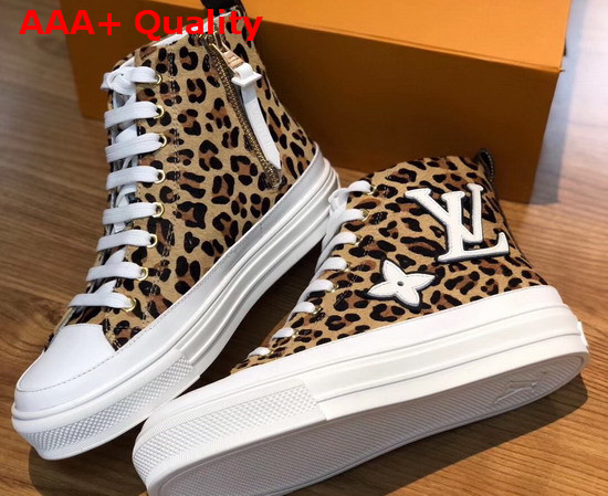 Louis Vuitton Stellar Sneaker Boot Pony Styled Calf Leather Cognac Brown 1A5NP0 Replica