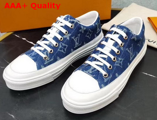 Louis Vuitton Stellar Sneaker in Blue Monogram Denim 1A4WTT Replica