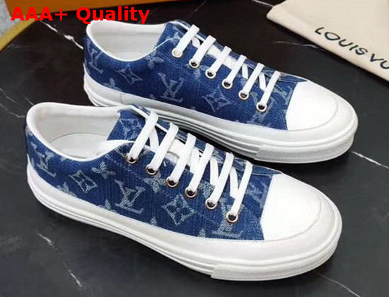 Louis Vuitton Stellar Sneaker in Blue Monogram Denim 1A4WTT Replica