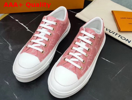 Louis Vuitton Stellar Sneaker in Pink Monogram Denim Replica