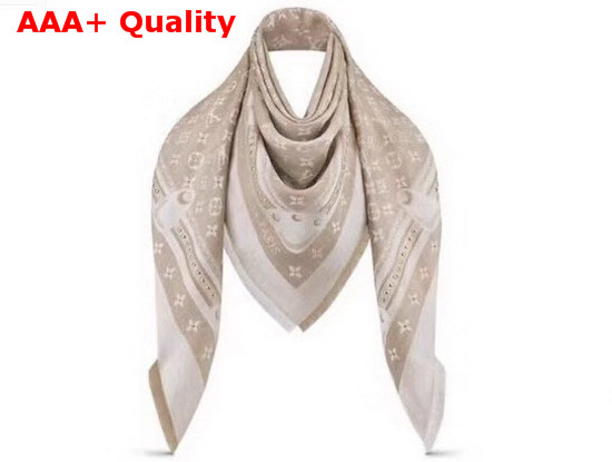 Louis Vuitton Studdy Denim Monogram Shawl Beige M73699 Replica