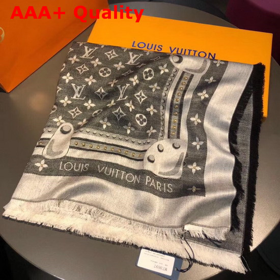 Louis Vuitton Studdy Denim Monogram Shawl Black Replica