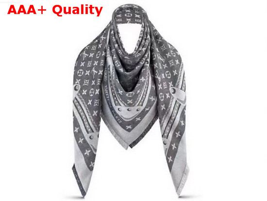 Louis Vuitton Studdy Denim Monogram Shawl Black Replica