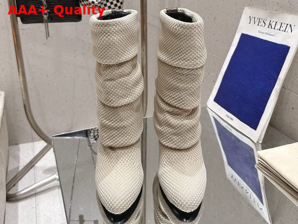 Louis Vuitton Summer Mid Wedge Boot in Beige Knit Replica