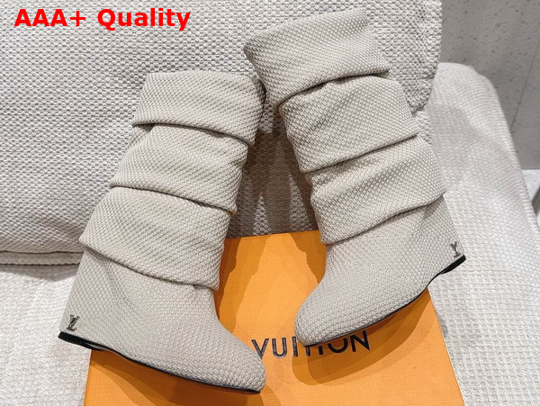 Louis Vuitton Summer Mid Wedge Boot in Beige Knit Replica