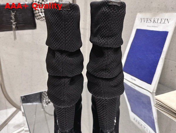Louis Vuitton Summer Mid Wedge Boot in Black Knit Replica