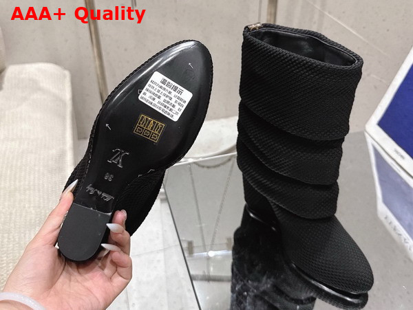 Louis Vuitton Summer Mid Wedge Boot in Black Knit Replica