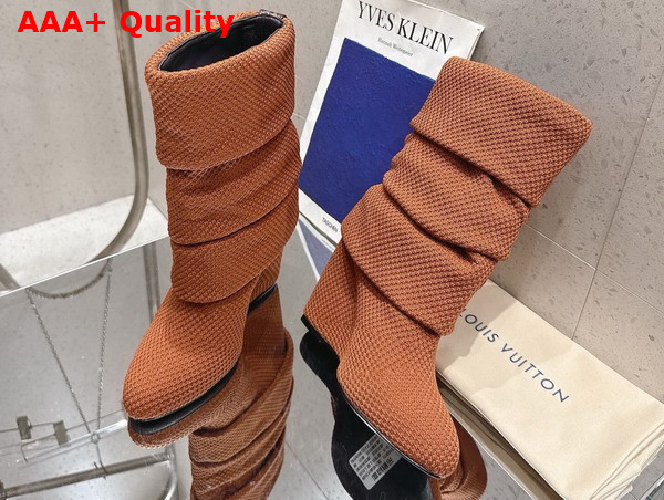 Louis Vuitton Summer Mid Wedge Boot in Brown Knit 1AISFI Replica