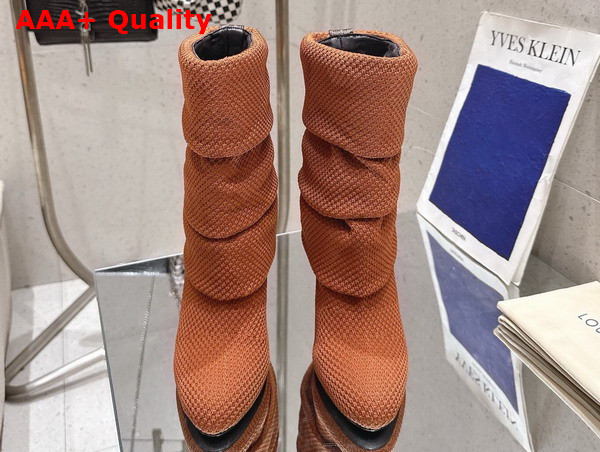 Louis Vuitton Summer Mid Wedge Boot in Brown Knit 1AISFI Replica