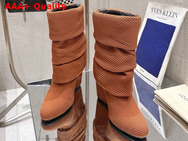 Louis Vuitton Summer Mid Wedge Boot in Brown Knit 1AISFI Replica