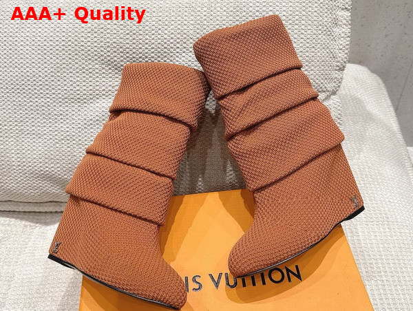 Louis Vuitton Summer Mid Wedge Boot in Brown Knit 1AISFI Replica