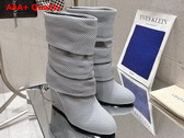 Louis Vuitton Summer Mid Wedge Boot in Gray Knit 1AISEK Replica