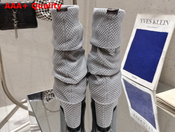 Louis Vuitton Summer Mid Wedge Boot in Gray Knit 1AISEK Replica