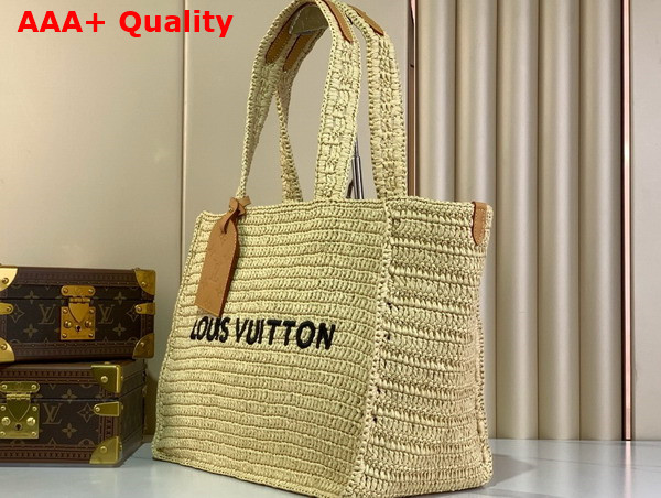 Louis Vuitton Summer Shopper Tote MM Natural Beige Natural Raffia M14458 Replica