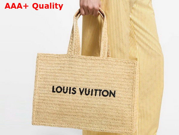 Louis Vuitton Summer Shopper Tote MM Natural Beige Natural Raffia M14458 Replica