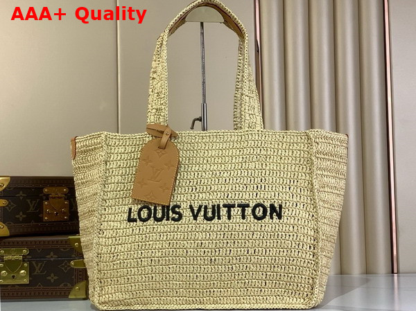 Louis Vuitton Summer Shopper Tote MM Natural Beige Natural Raffia M14458 Replica