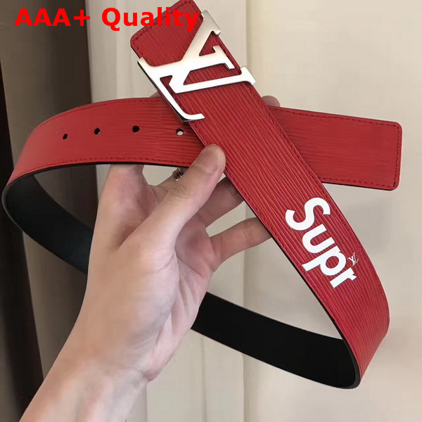 Louis Vuitton Supreme Belts Red Epi Leather Replica
