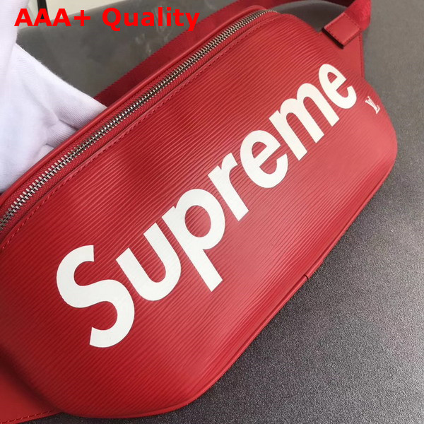 Louis Vuitton Supreme Collaboration Belt Bag in Red Epi Leather Replica