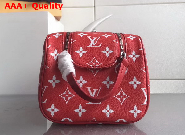 Louis Vuitton Supreme King Size Toiletry Bag Red Monogram Canvas Replica
