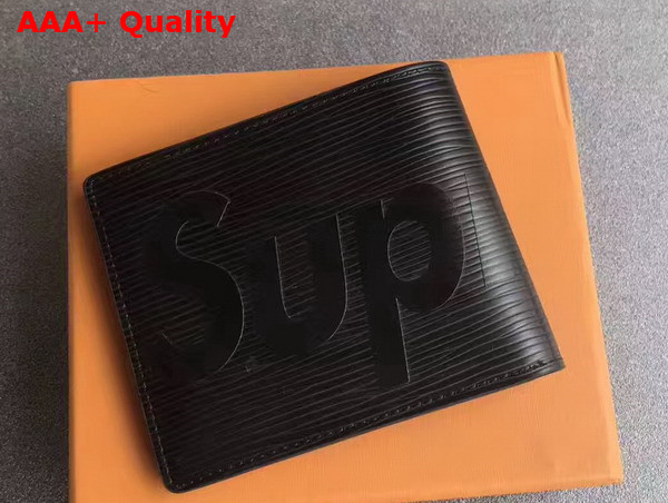 Louis Vuitton Supreme Slender Wallet in Black Epi Leather Replica