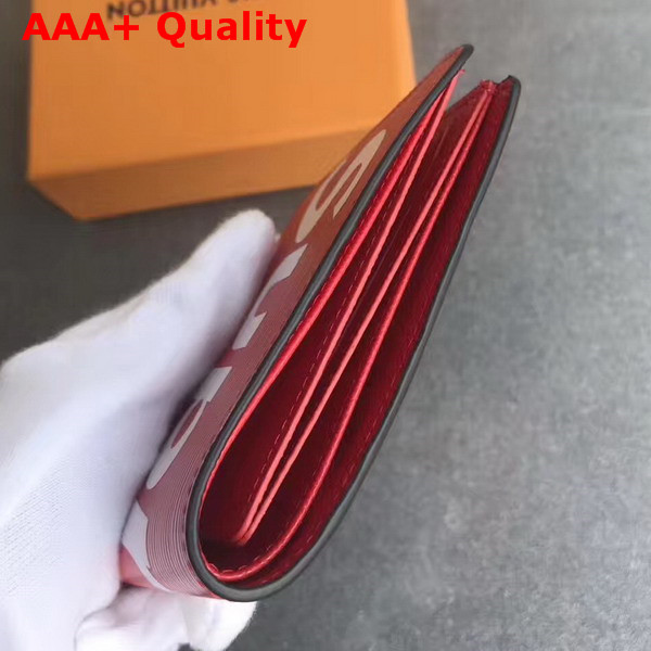 Louis Vuitton Supreme Slender Wallet in Red Epi Leather Replica