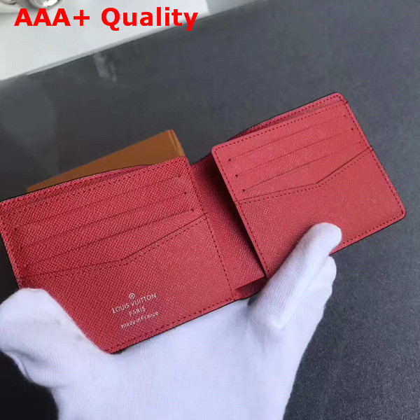 Louis Vuitton Supreme Slender Wallet in Red Epi Leather Replica