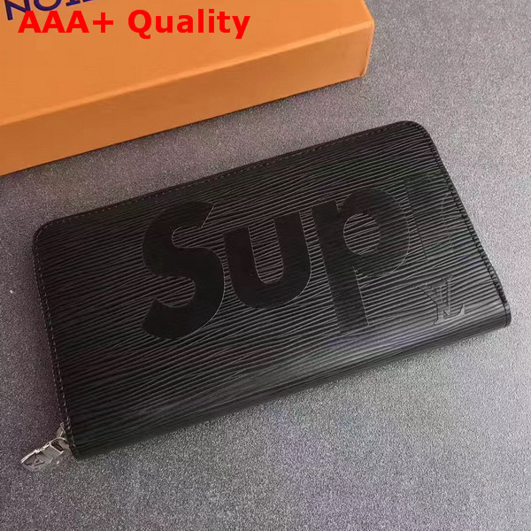Louis Vuitton Supreme Zippy Organizer in Black Epi Leather Replica