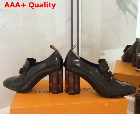 Louis Vuitton Swift Loafer Black Glazed Calf Leather and Monogram Canvas 1A7U6J Replica