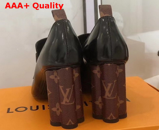 Louis Vuitton Swift Loafer Black Glazed Calf Leather and Monogram Canvas 1A7U6J Replica