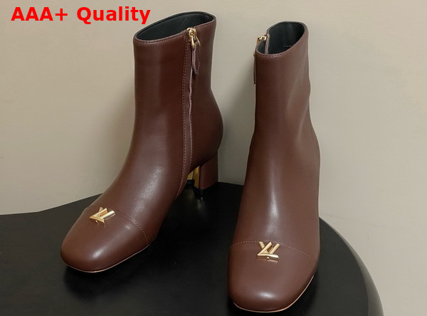 Louis Vuitton Swing Ankle Boot in Bordeaux Lambskin Replica