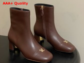 Louis Vuitton Swing Ankle Boot in Bordeaux Lambskin Replica