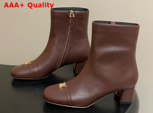 Louis Vuitton Swing Ankle Boot in Bordeaux Lambskin Replica