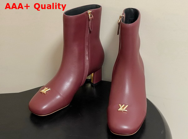 Louis Vuitton Swing Ankle Boot in Burgundy Lambskin Replica