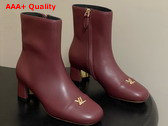 Louis Vuitton Swing Ankle Boot in Burgundy Lambskin Replica