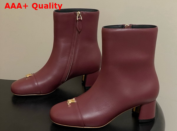 Louis Vuitton Swing Ankle Boot in Burgundy Lambskin Replica