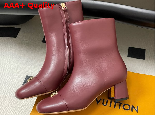 Louis Vuitton Swing Ankle Boot in Burgundy Lambskin Replica