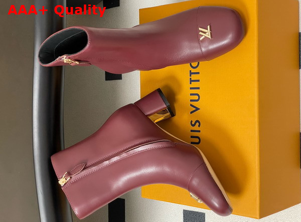 Louis Vuitton Swing Ankle Boot in Burgundy Lambskin Replica
