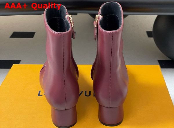 Louis Vuitton Swing Ankle Boot in Burgundy Lambskin Replica