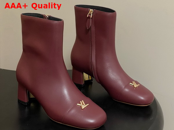 Louis Vuitton Swing Ankle Boot in Burgundy Lambskin Replica