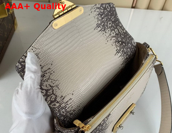 Louis Vuitton Swing Handbag Cream Lizard Leather Replica