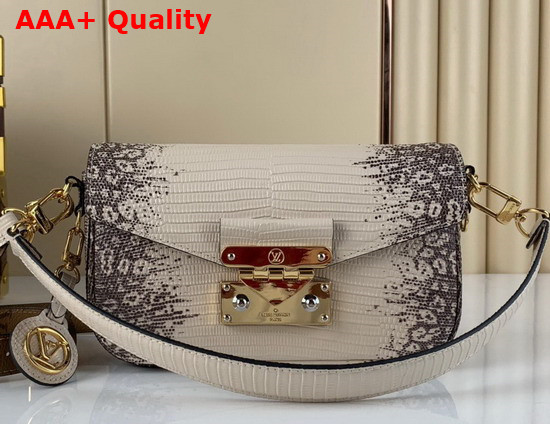 Louis Vuitton Swing Handbag Cream Lizard Leather Replica