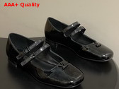 Louis Vuitton Swing Mary Jane Ballerina in Black Patent Calf Leather Replica
