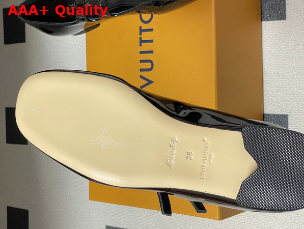Louis Vuitton Swing Mary Jane Ballerina in Black Patent Calf Leather Replica