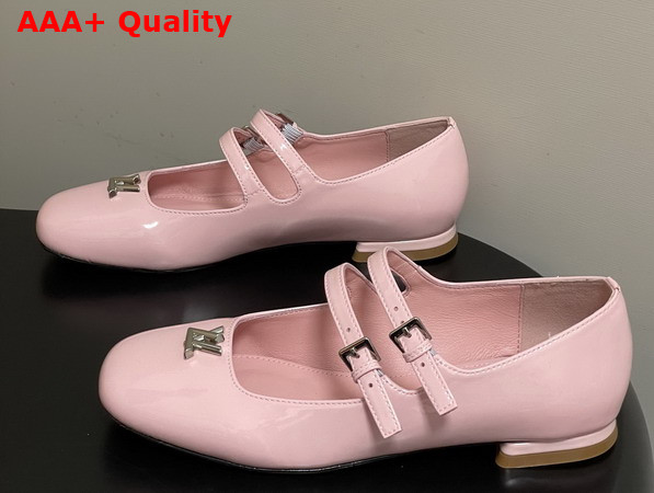 Louis Vuitton Swing Mary Jane Ballerina in Rose Antique Pink Patent Calf Leather 1AJNTF Replica