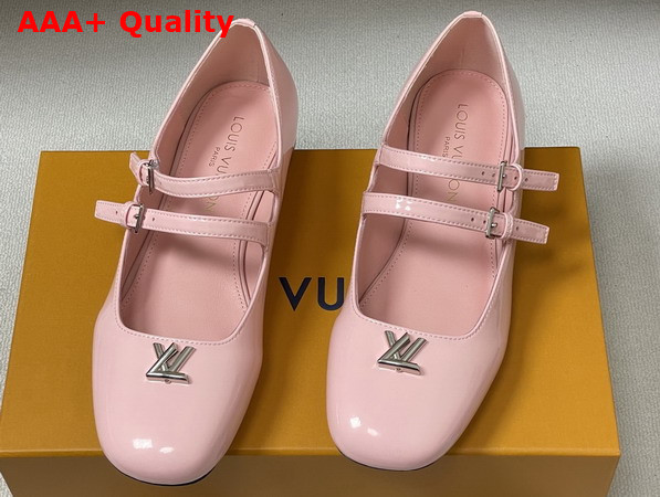 Louis Vuitton Swing Mary Jane Ballerina in Rose Antique Pink Patent Calf Leather 1AJNTF Replica