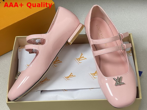 Louis Vuitton Swing Mary Jane Ballerina in Rose Antique Pink Patent Calf Leather 1AJNTF Replica