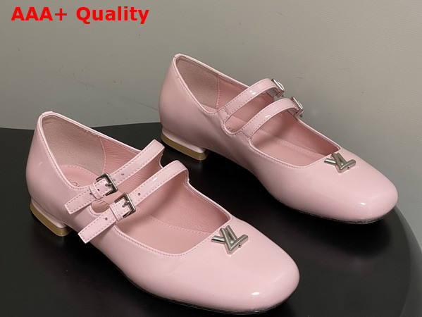 Louis Vuitton Swing Mary Jane Ballerina in Rose Antique Pink Patent Calf Leather 1AJNTF Replica