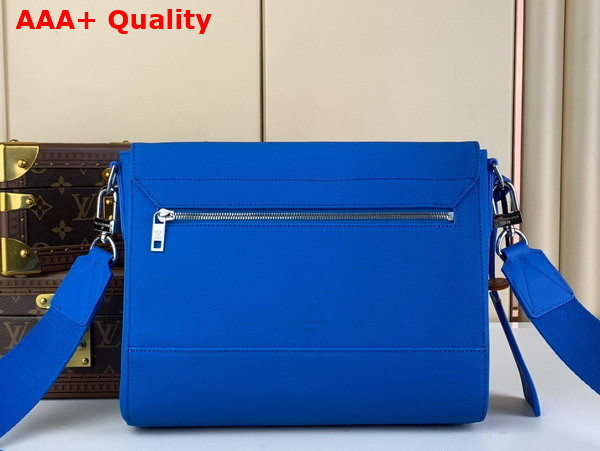 Louis Vuitton Takeoff Messenger in Bright Blue Cowhide Leather Replica