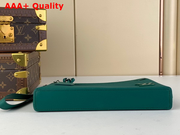 Louis Vuitton Takeoff Pouch in Evergreen Aerogram Leather Replica